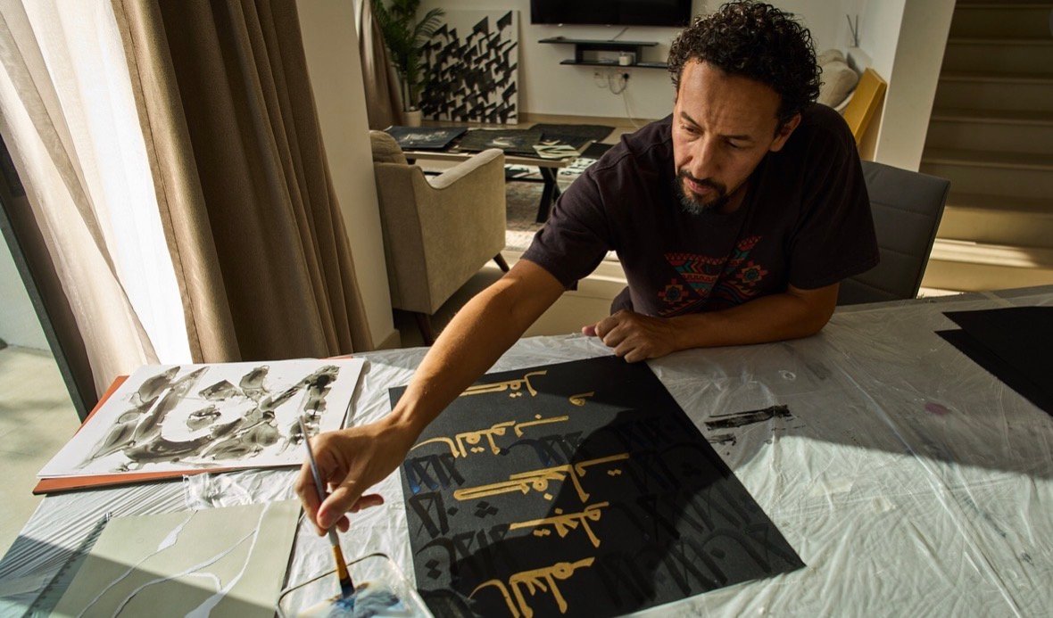 A Conversation with Karim Jabbari : World Renowned Tunisian Calligraphy and Light Artist Engaging Arabic Script as a Luminous Medium and Cultural Memory.